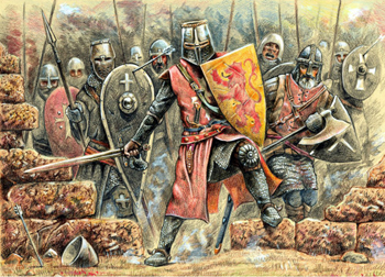 crusaders with swords